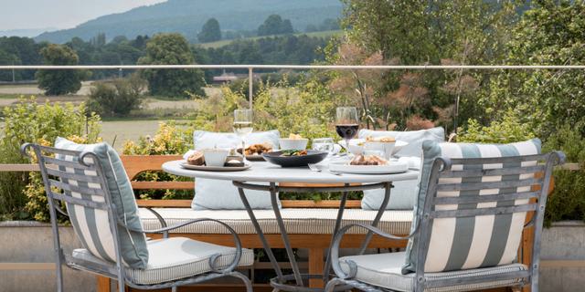 Table Of Food On The Terrace The Garden Room Restaurant The Cavendish Hotel Baslow AB June 2024 7 1